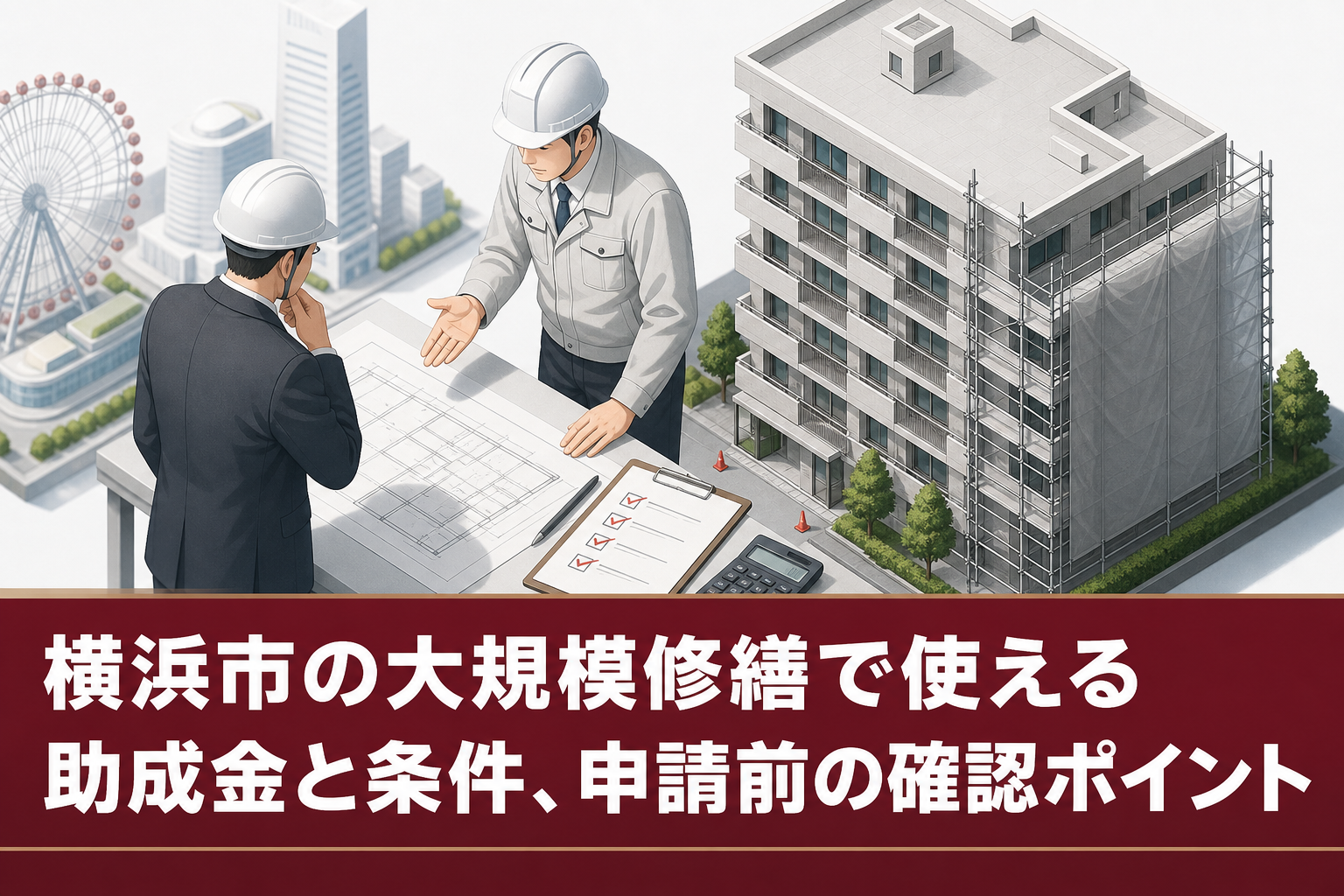 横浜市の大規模修繕で使える助成金と条件、申請前の確認ポイント