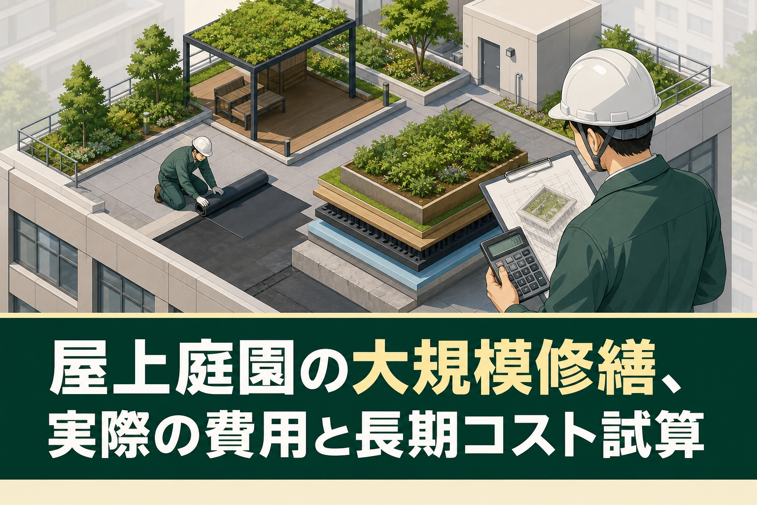 屋上庭園の大規模修繕、実際の費用と長期コスト試算