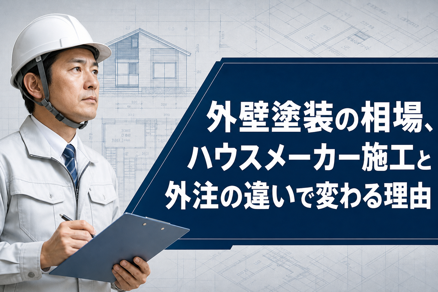 外壁塗装の相場、ハウスメーカー施工と外注の違いで変わる理由