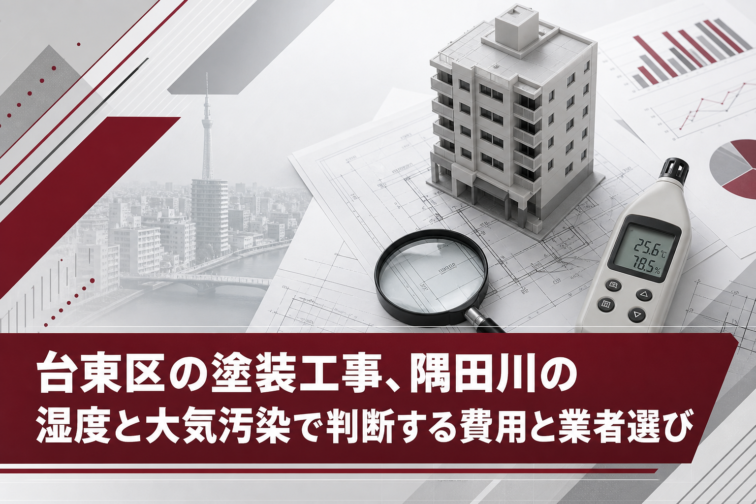 台東区の塗装工事、隅田川の湿度と大気汚染で判断する費用と業者選び