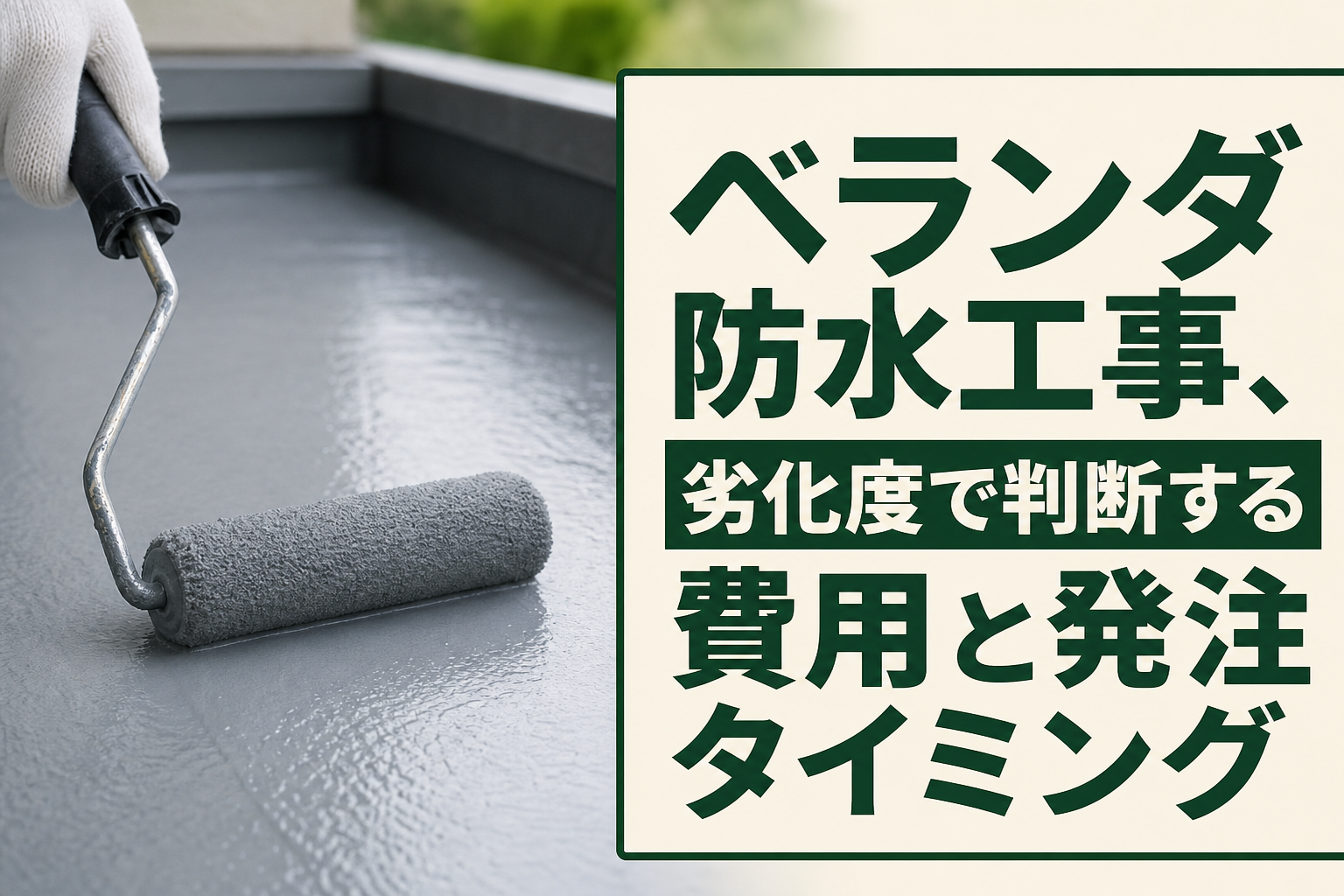 ベランダ防水工事、劣化度で判断する費用と発注タイミング