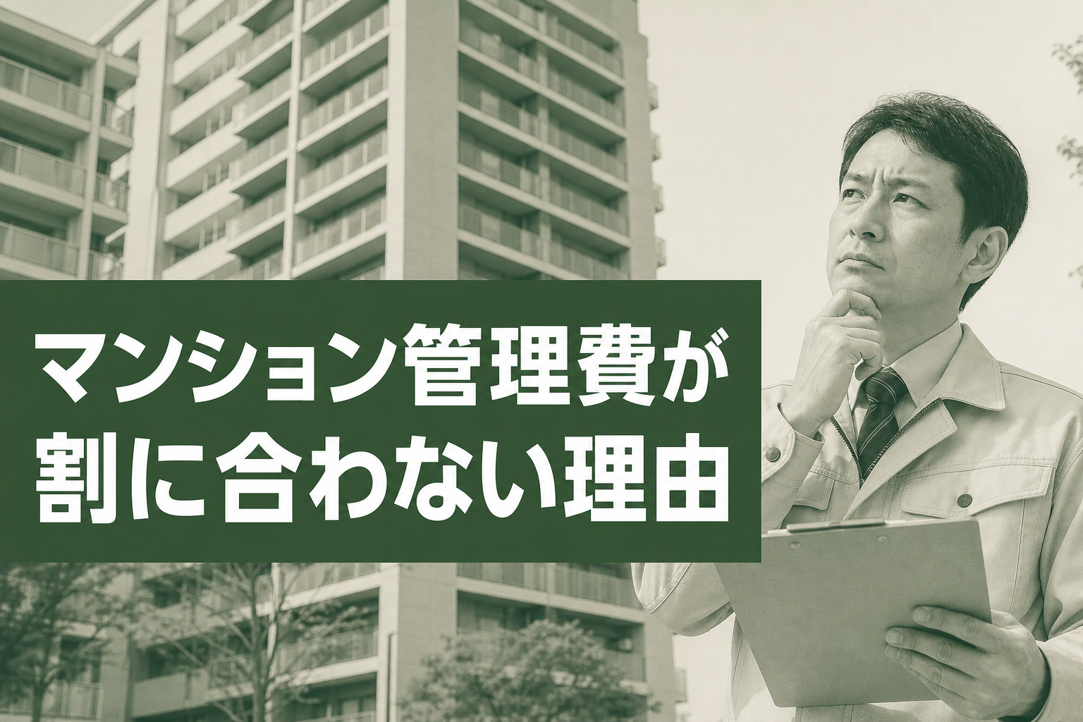 マンション管理費が割に合わない理由——費用内訳と値上げの構造から読む