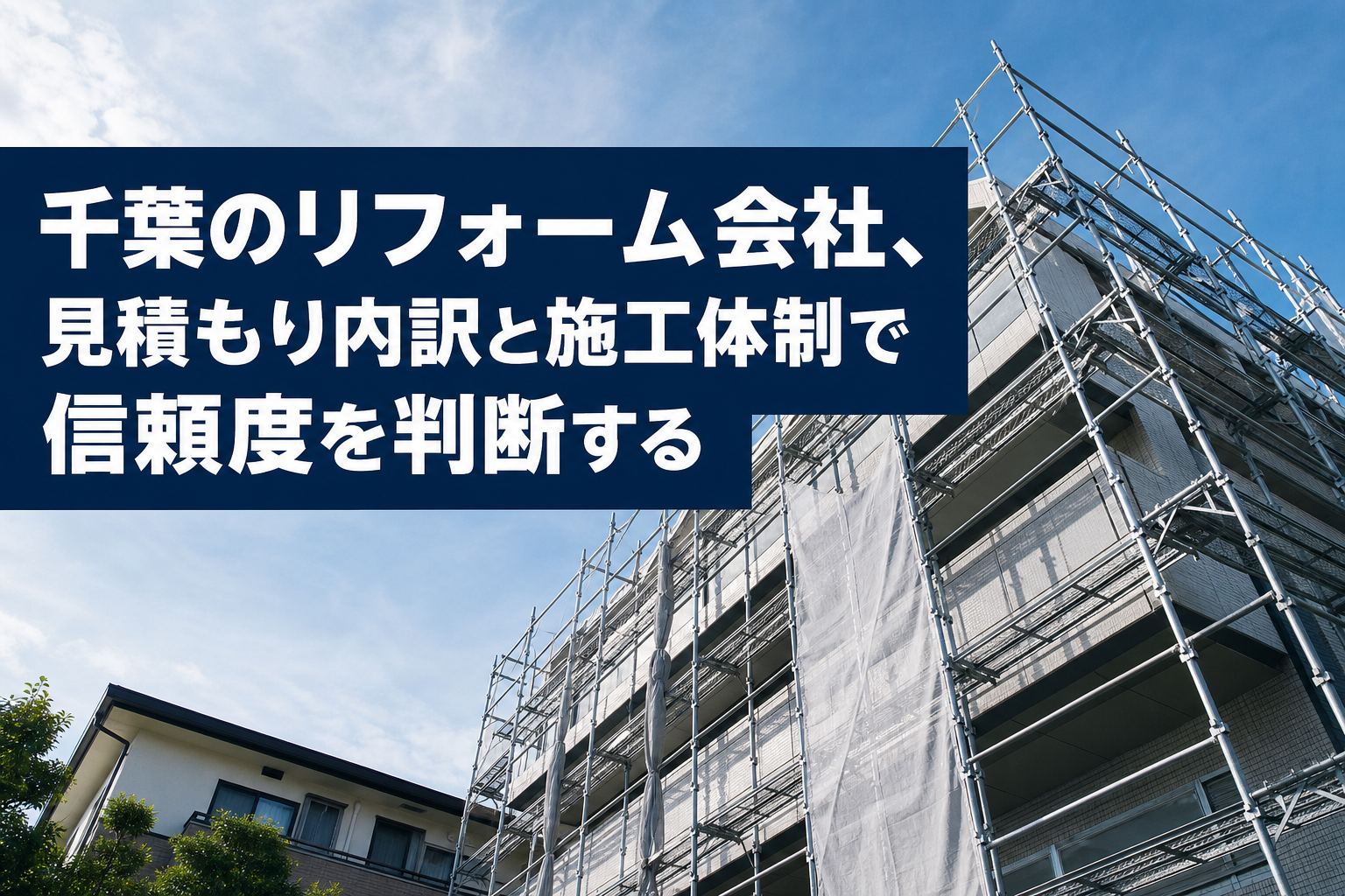 千葉のリフォーム会社、見積もり内訳と施工体制で信頼度を判断する