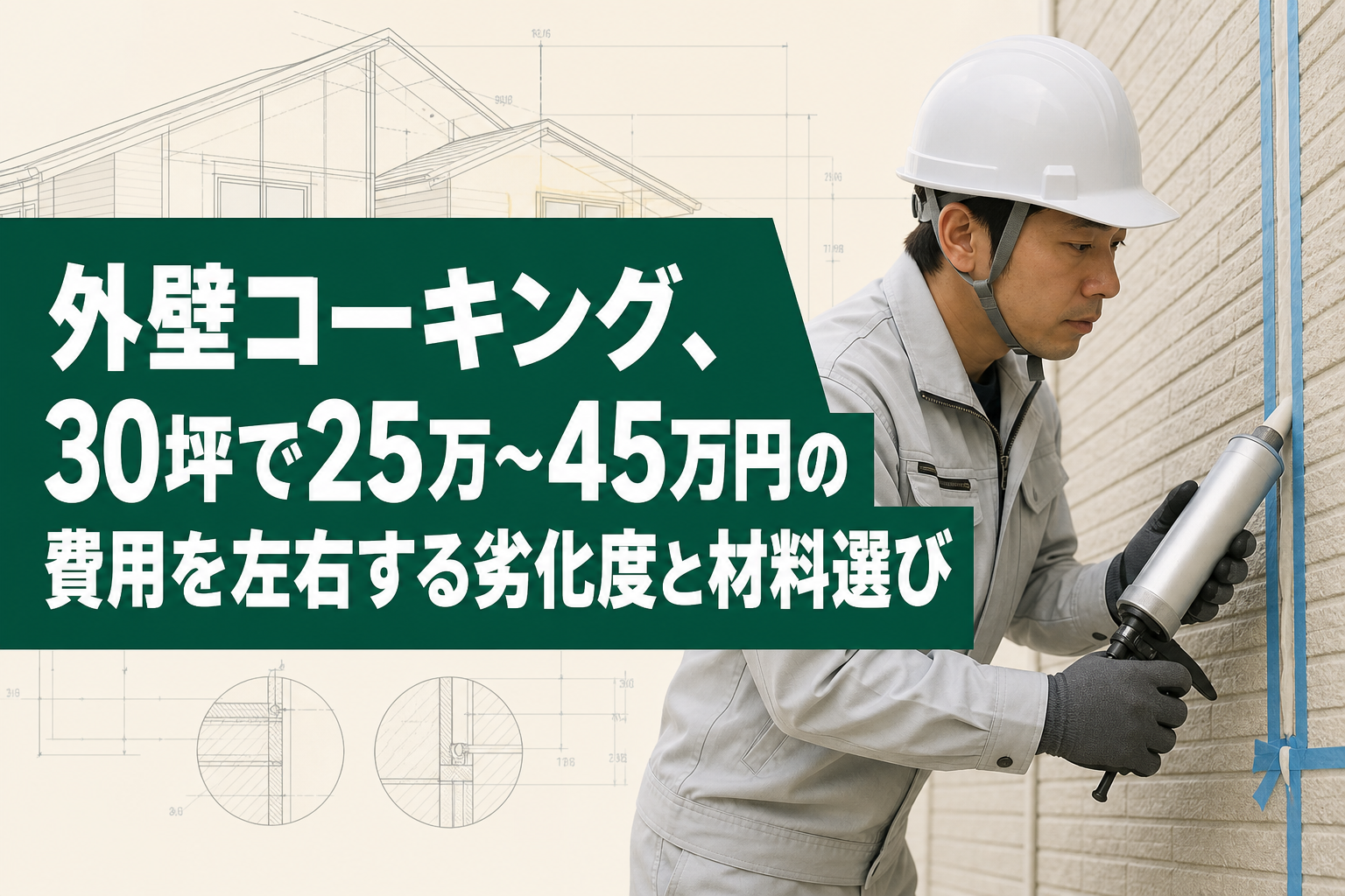 外壁コーキング、30坪で25万〜45万円の費用を左右する劣化度と材料選び