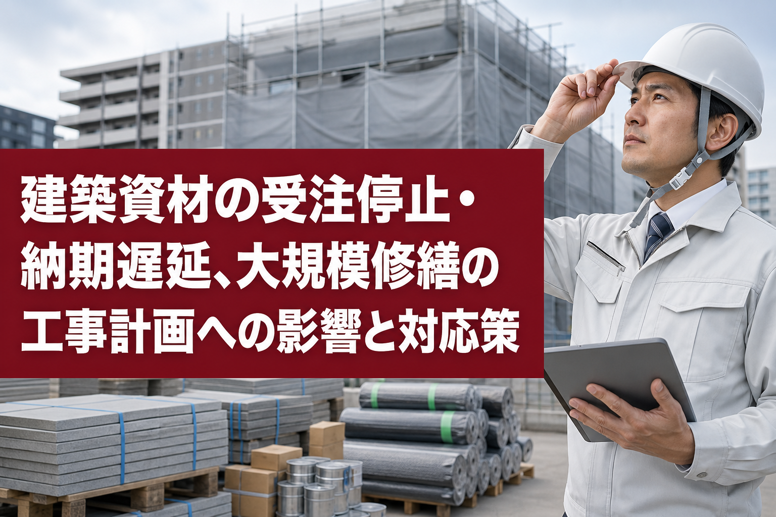 建築資材の受注停止・納期遅延、大規模修繕の工事計画への影響と対応策