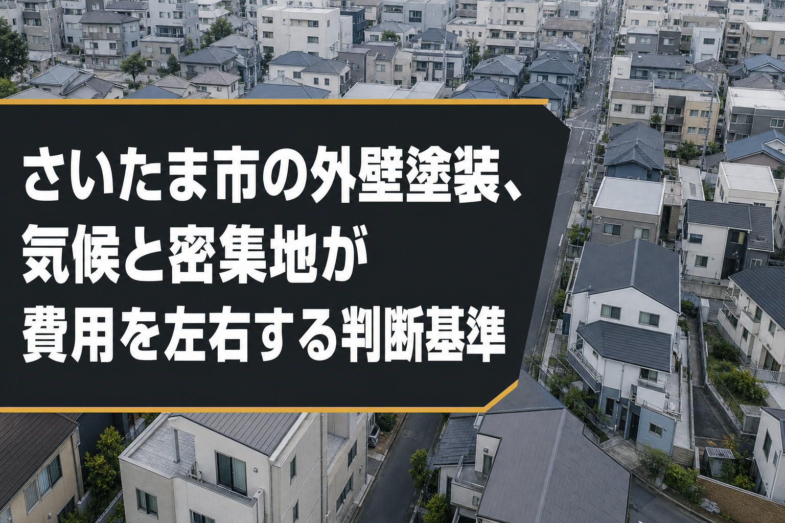 さいたま市の外壁塗装、気候と密集地が費用を左右する判断基準