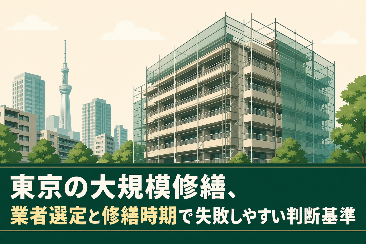 東京の大規模修繕、業者選定と修繕時期で失敗しやすい判断基準