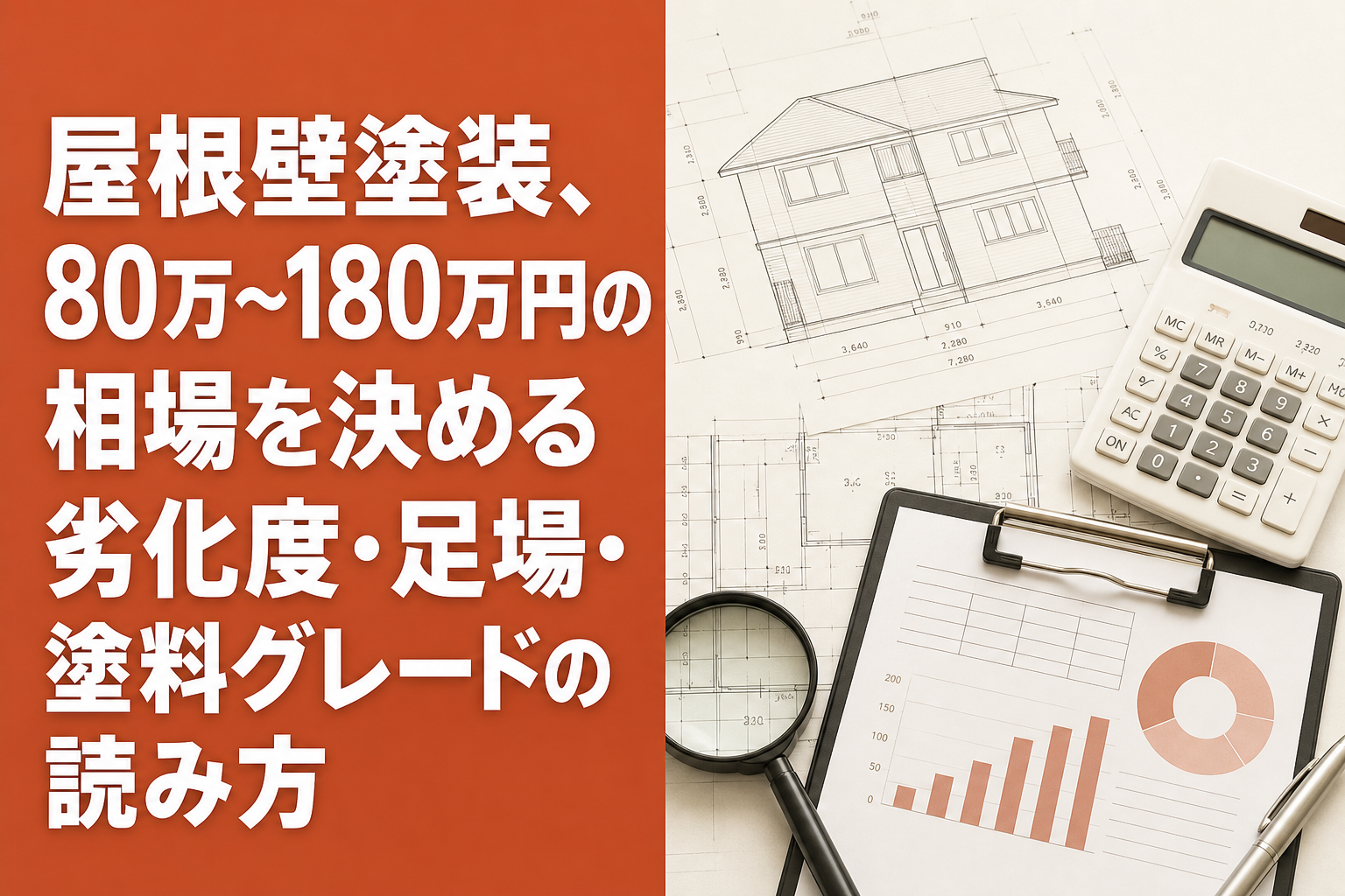 屋根壁塗装、80万〜180万円の相場を決める劣化度・足場・塗料グレードの読み方