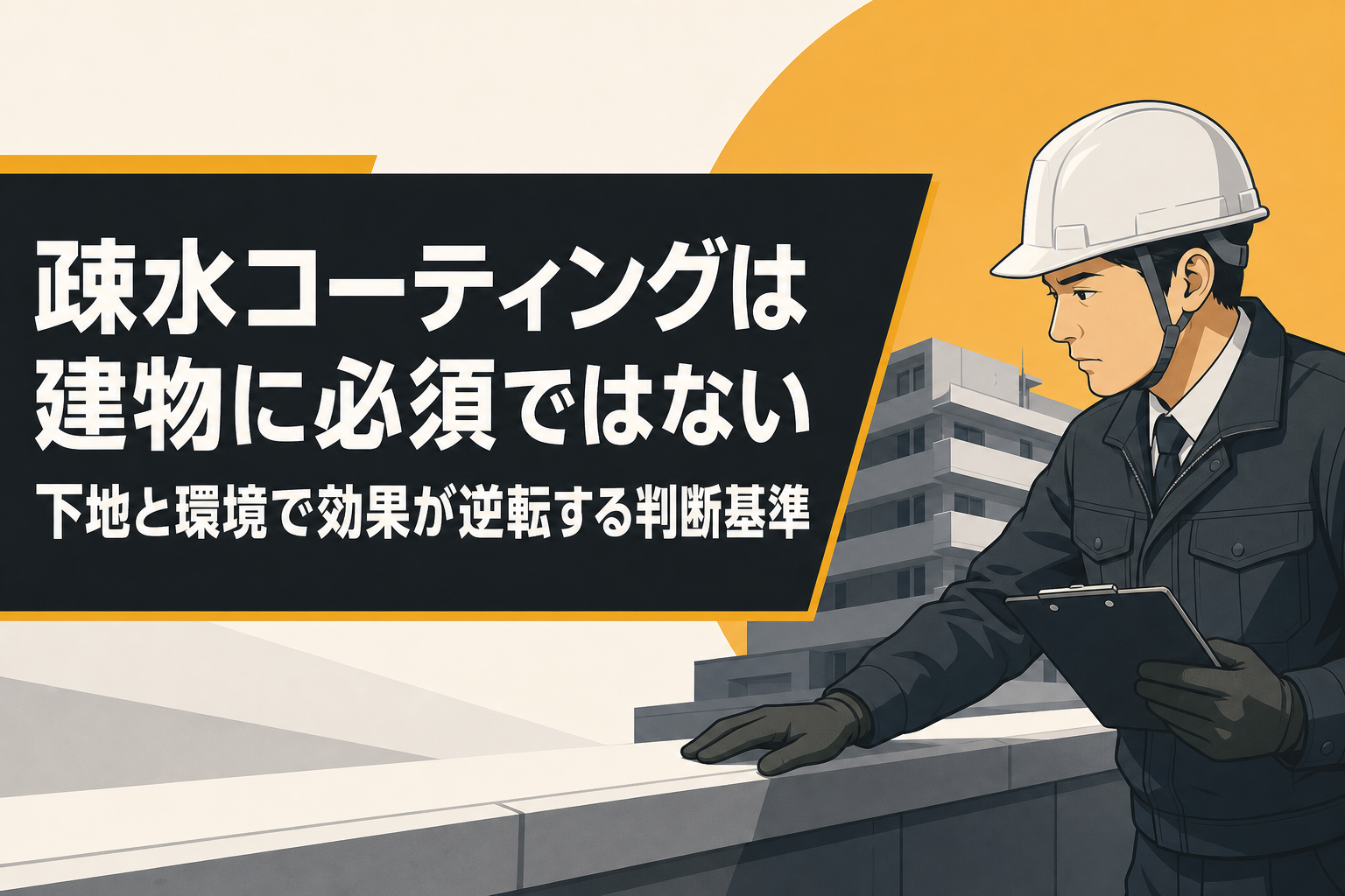 疎水コーティングは建物に必須ではない——下地と環境で効果が逆転する判断基準