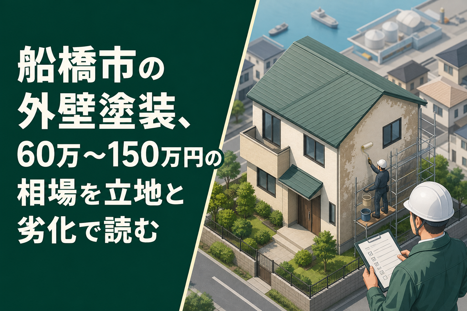 船橋市の外壁塗装、60万〜150万円の相場を立地と劣化で読む