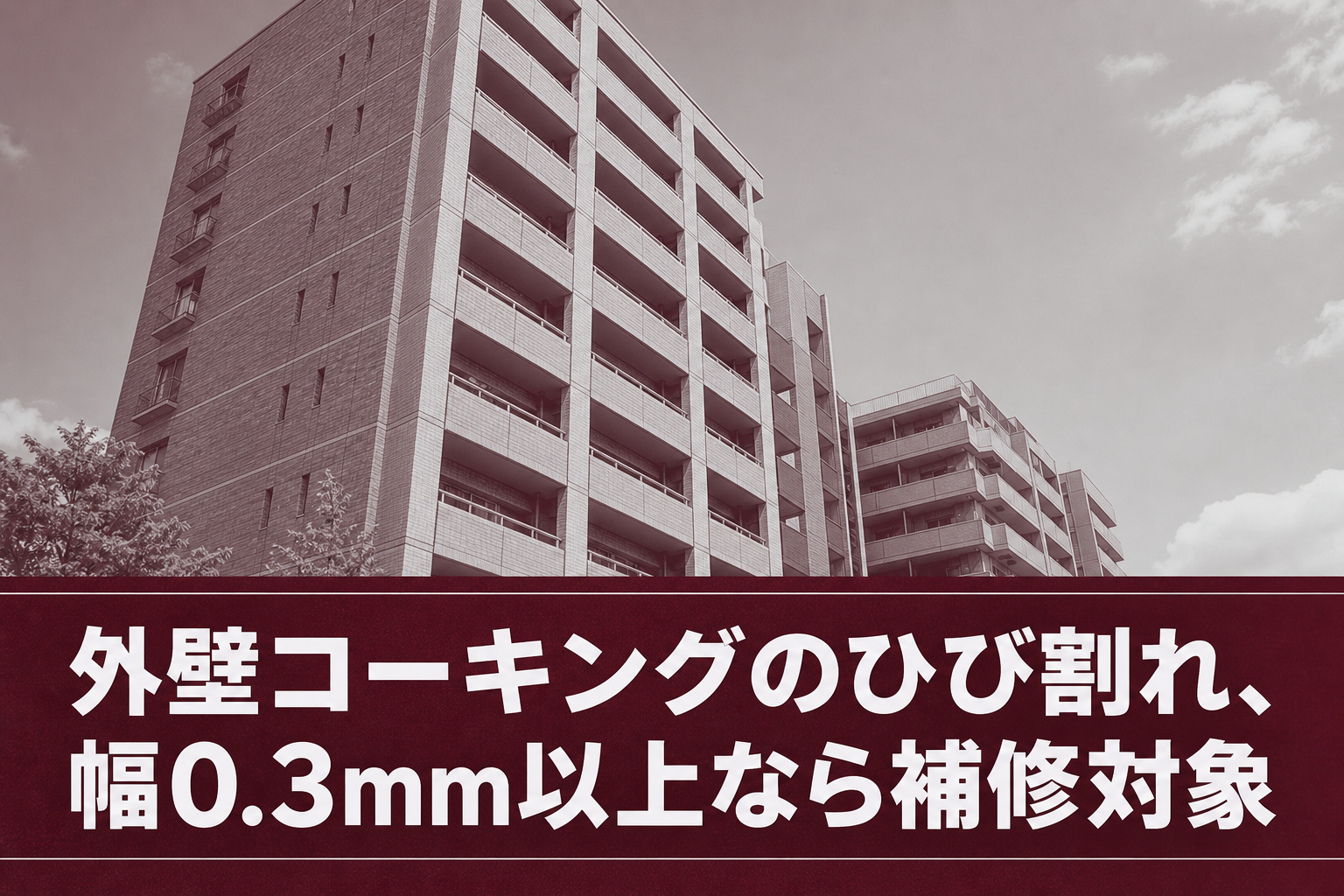 外壁コーキングのひび割れ、幅0.3mm以上なら補修対象——放置が招く防水機能喪失と判断基準