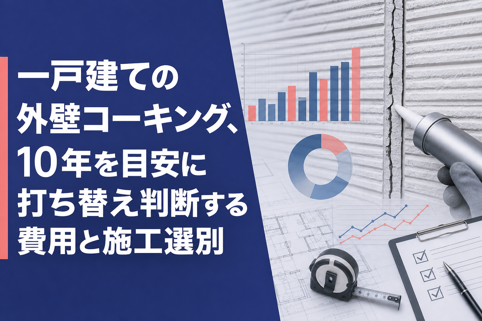 一戸建ての外壁コーキング、10年を目安に打ち替え判断する費用と施工選別