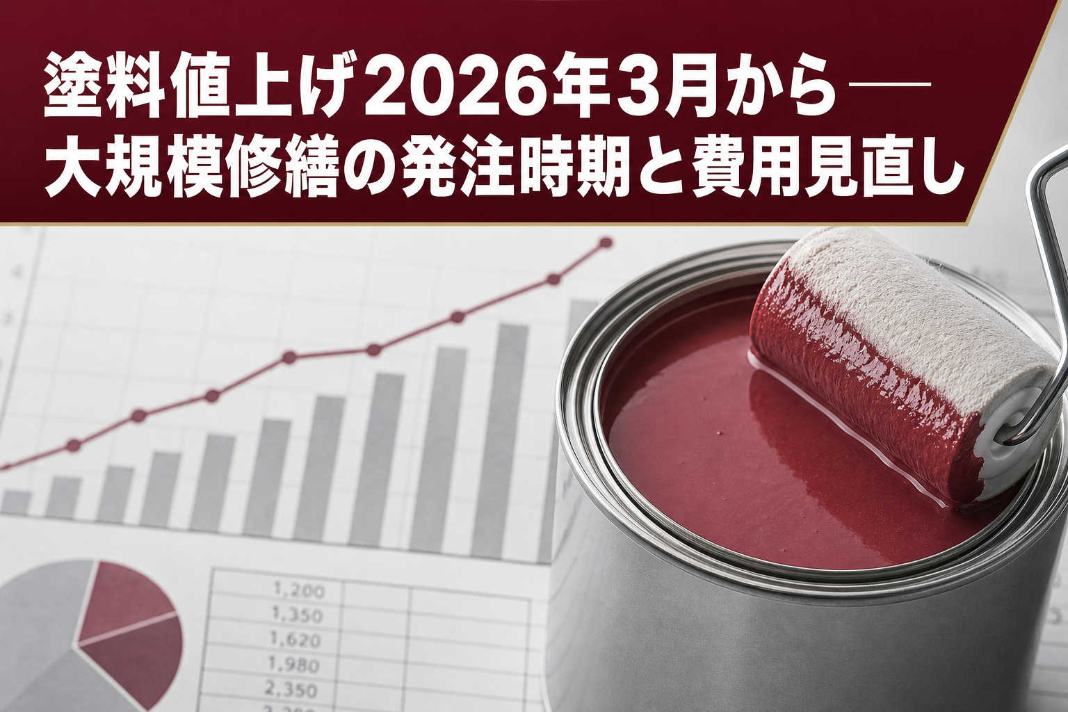 塗料値上げ2026年3月から——大規模修繕の発注時期と費用シミュレーションの見直し