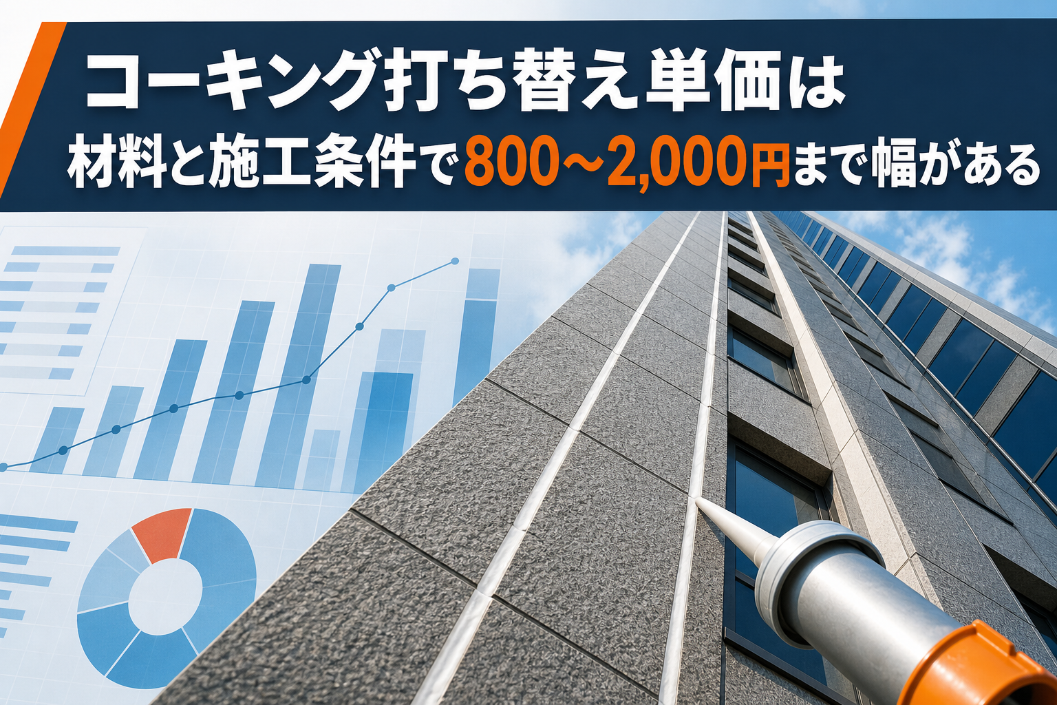 コーキング打ち替え単価は材料と施工条件で800〜2,000円まで幅がある