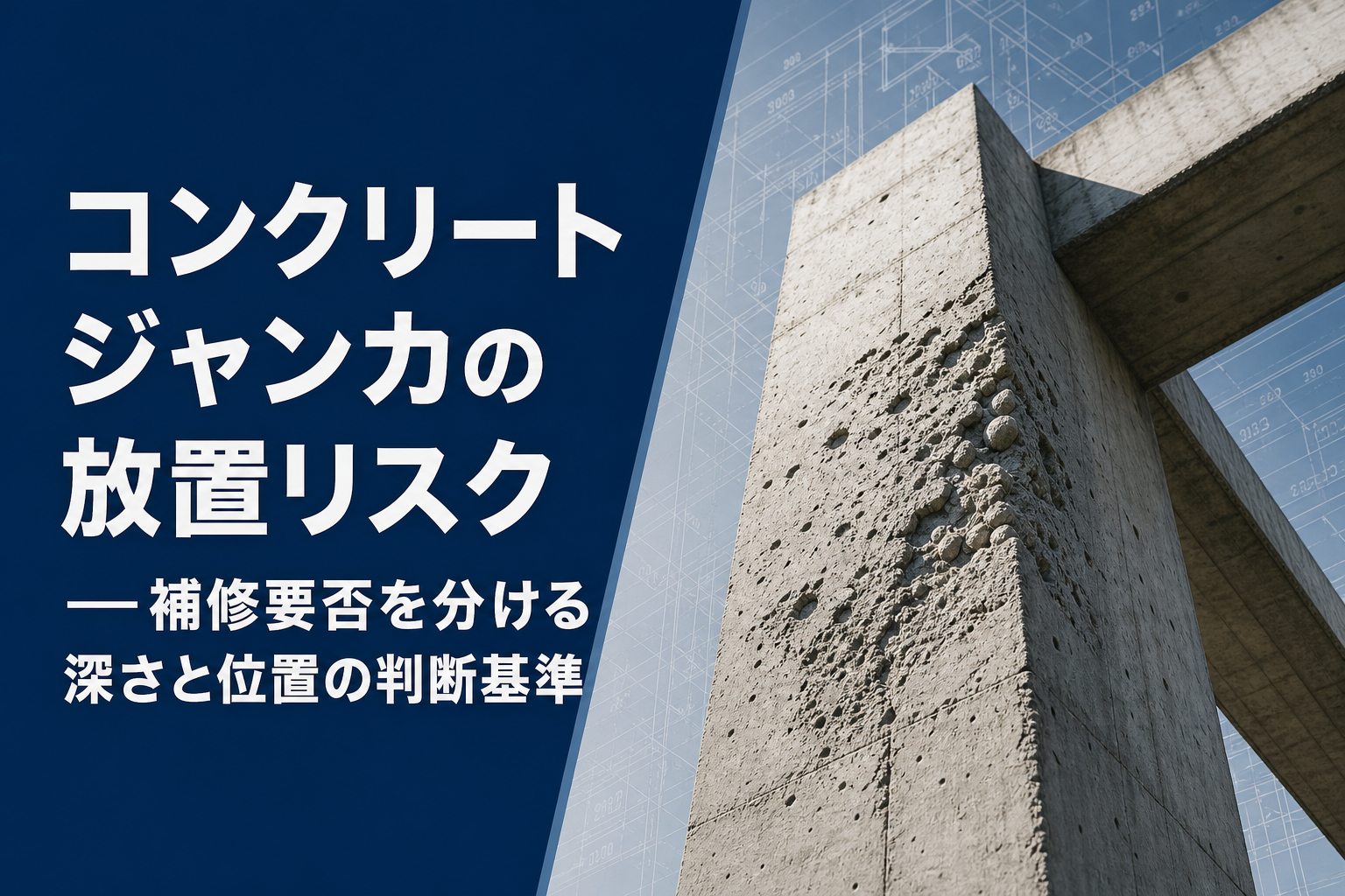 コンクリート ジャンカの放置リスク——補修要否を分ける深さと位置の判断基準