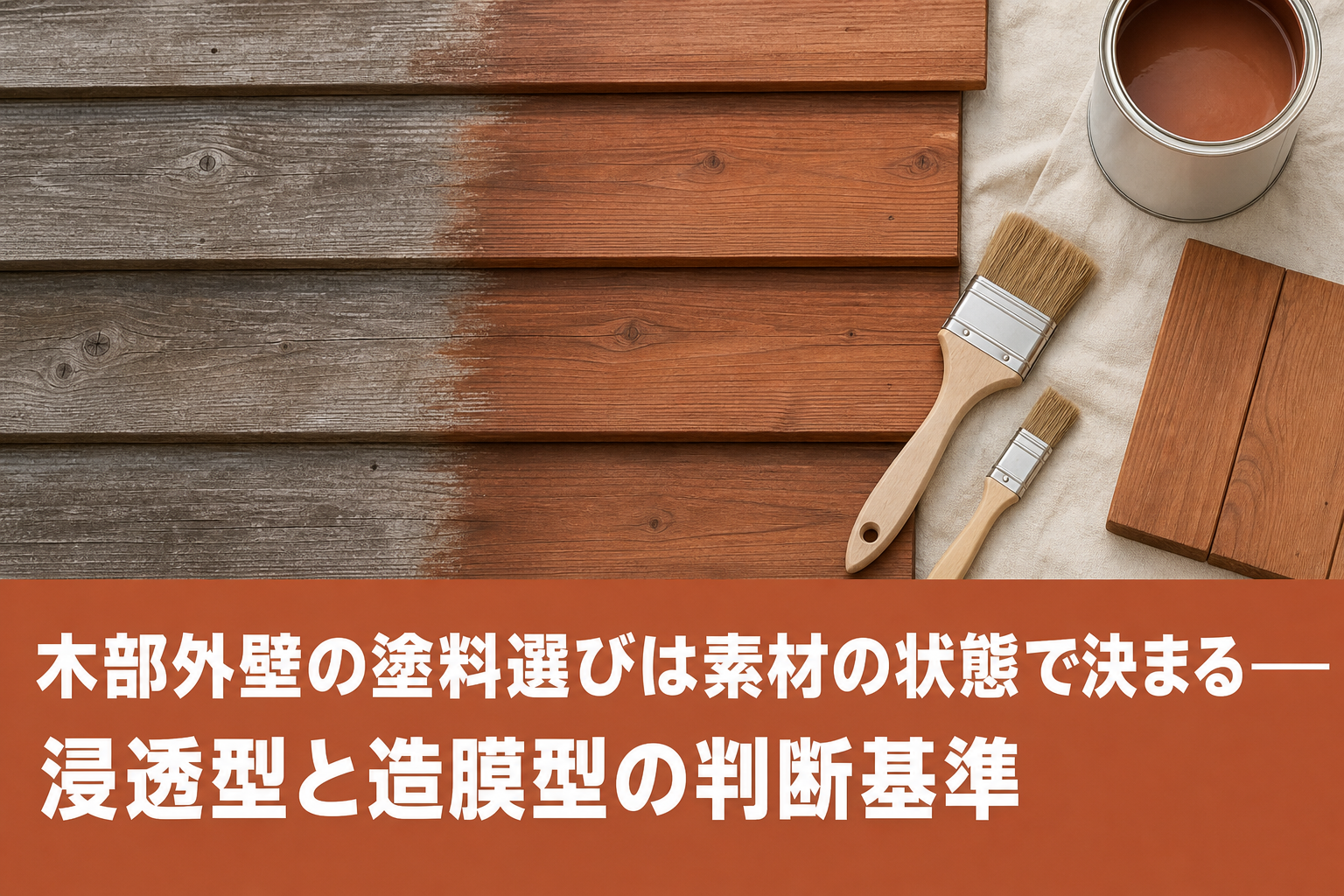 木部外壁の塗料選びは素材の状態で決まる——浸透型と造膜型の判断基準