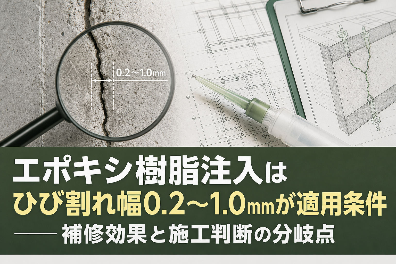 エポキシ樹脂注入はひび割れ幅0.2〜1.0mmが適用条件——補修効果と施工判断の分岐点