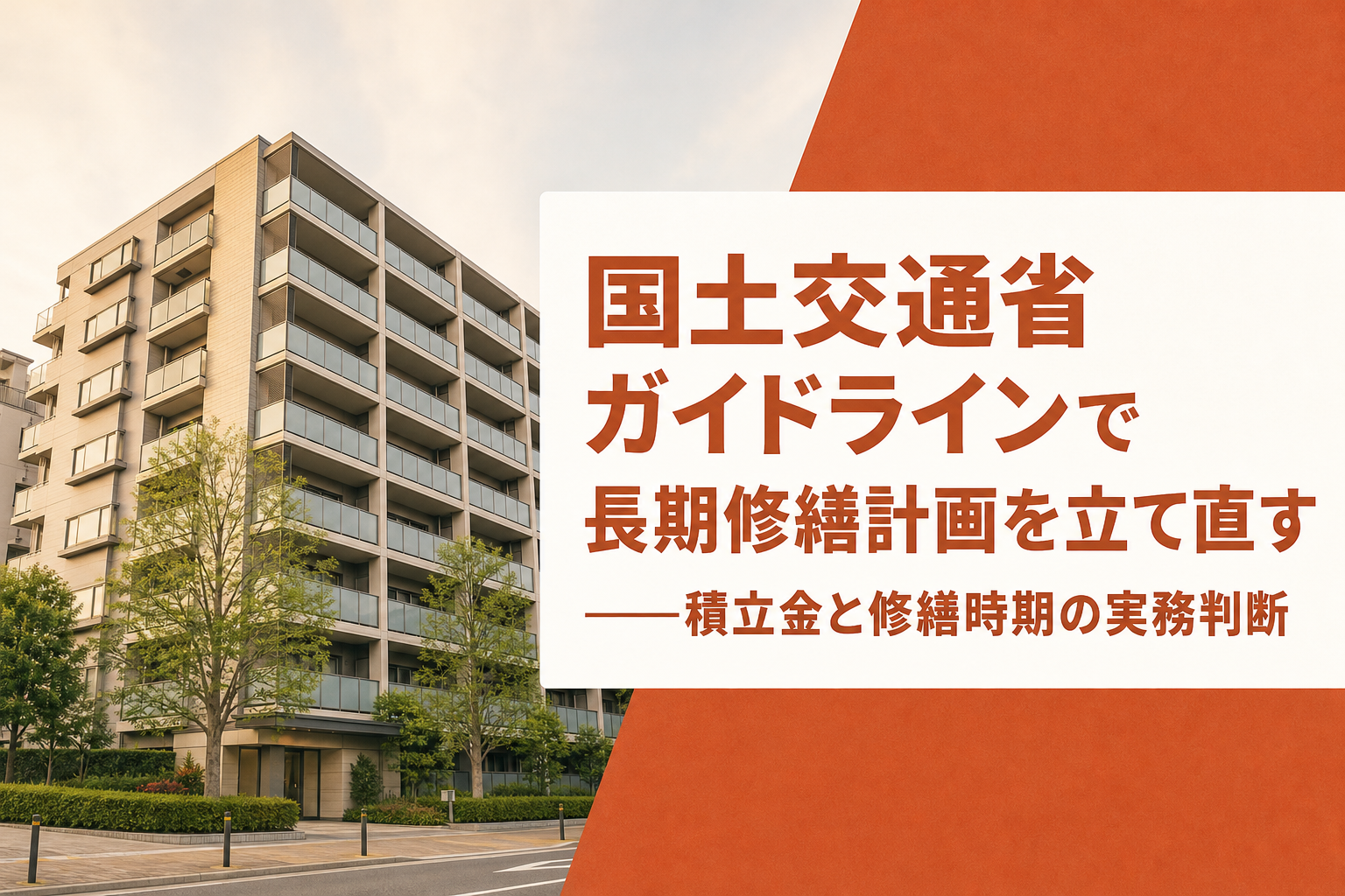 国土交通省ガイドラインで長期修繕計画を立て直す——積立金と修繕時期の実務判断