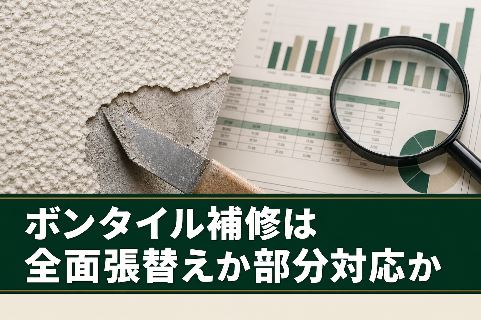 ボンタイル補修は全面張替えか部分対応か——下地調整で決まる判断基準