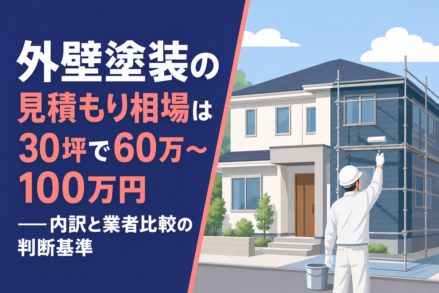 外壁塗装の見積もり相場は30坪で60万〜100万円——内訳と業者比較の判断基準